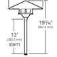 Kim Lighting KLV180DB/H80DB 13-inch Stem 50W MR16 Halogen 12V Die-Cast Aluminum Traditional Landscape Light, Aluminum Cone Hood, Dark Bronze Finish