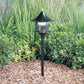 Kim Lighting KLV188/3L5KUV/DB/H60DB 8-inch Stem LED 12V Die-Cast Aluminum Traditional Landscape Light, 5.2W, 3 LEDs, 5100K, Aluminum Pagoda Hood, Dark Bronze Finish