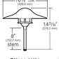 Kim Lighting KLV188/3L5KUV/DB/H70DB 8-inch Stem LED 12V Die-Cast Aluminum Traditional Landscape Light, 5.2W, 3 LEDs, 5100K, Aluminum Mushroom Hood, Dark Bronze Finish