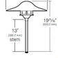Kim Lighting KLV192/3L3K/VG/H70VG 13-inch Stem LED 12V Brass Traditional Landscape Light, 5.2W, 3 LEDs, 3000K, Copper Mushroom Hood, Verde Green Patina Finish