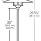 Kim Lighting KLV195/3L4K/DB/H70DB 20-inch Stem LED 12V Die-Cast Aluminum Traditional Landscape Light, 5.2W, 3 LEDs, 4200K, Aluminum Mushroom Hood, Dark Bronze Finish