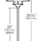 Kim Lighting KLV195/3L4K/DB/H80DB 20-inch Stem LED 12V Die-Cast Aluminum Traditional Landscape Light, 5.2W, 3 LEDs, 4200K, Aluminum Cone Hood, Dark Bronze Finish