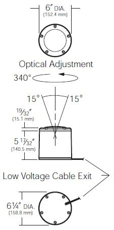 Kim Lighting KLV361/3L3K/BL LED 12V Die-Cast Aluminum In-Grade Minvault Landscape Light, 3.6W, 3 LEDs, 3500K, Black Finish