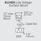 Kim Lighting KLV405DB Low Voltage Surface Mount, 2-1/4" Diameter, Die-Cast Aluminum with 1/2" NPSM Fixture Mount, Dark Bronze Finish