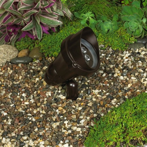 Kim Lighting KLV710DB 12V Die-Cast Aluminum Landscape Light, Scarab Style, 20W-50W MR16 Halogen, Dark Bronze
