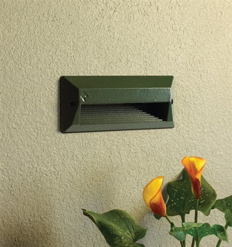 Kim Lighting KLV807/3L3K/GR LED 12V Die-Cast Aluminum Rectangle Landscape Step Light, 5.3W, 3 LEDs, 3000K, Verde Green Finish