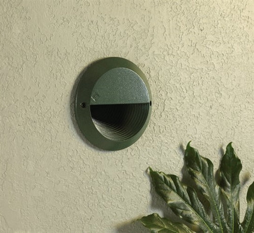 Kim Lighting KLV817/3L4K/GR LED 12V Die-Cast Aluminum Round Landscape Step Light, 5.3W, 3 LEDs, 4200K, Verde Green Finish