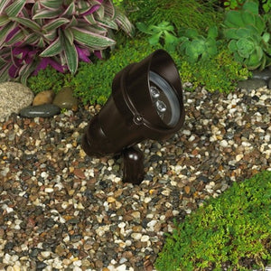 Kim Lighting KLVL711DB 12V Low Voltage 10W LED Die-Cast Aluminum Landscape Light, Scarab Style, Dark Bronze Finish