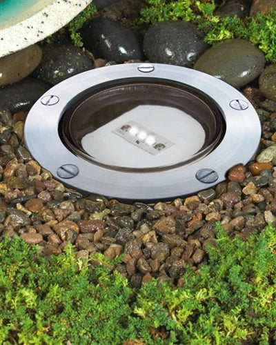 Kim Lighting LTV761/SS60 50W PAR20 Halogen 120 Volt Die-Cast Brass In Grade-Minivault Landscape Light, with Stainless Steel Lens Ring, Natural Brass Finish