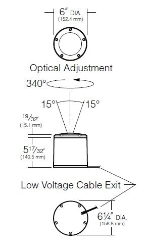 Kim Lighting LTV766/HS60 75W MR16 Halogen 12 Volt Die-Cast Brass In-Grade Minivault Landscape Light, with Half Shield Lens Ring, Natural Brass Finish