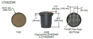 Kim Lighting LTV82DMF18L4KUVRCA82 Landscape In-Grade Light vault 8 Directional Marker, 10-3/8" Diameter, Full Distribution, 18 LEDs, 4000K, 120-277V, with Rebar Cage Anchor