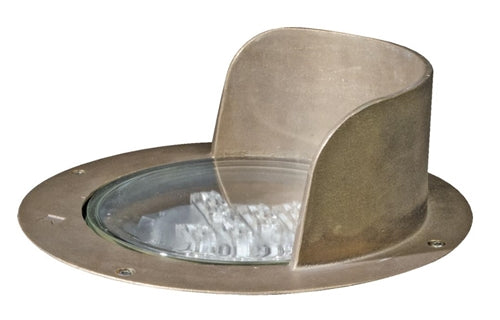 Kim Lighting LTV82HSWW16L4KUVPLRCA82 Landscape In-Grade Light vault 8 Half Shield, 10-3/8" Diameter, Wall Wash Distribution, 16 LEDs, 4000K, 120-277V, Prismatic Lens, with Rebar Cage Anchor