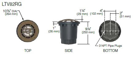 Kim Lighting LTV82RGSP18L4KUVPLRCA82 Landscape In-Grade Light vault 8 Rock Guard, 10-3/8" Diameter, Spot Distribution, 18 LEDs, 4000K, 120-277V, Prismatic Lens, with Rebar Cage Anchor