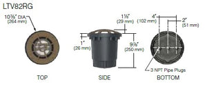 Kim Lighting LTV82RGSP18L5KUVPL Landscape In-Grade Light vault 8 Rock Guard, 10-3/8" Diameter, Spot Distribution, 18 LEDs, 5000K, 120-277V, Prismatic Lens