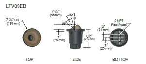 Kim Lighting LTV83EBWW8L4KUVPLRCA83 Landscape In-Grade Light vault 8 Eye Ball, 7-15/16" Diameter, Wall Wash Distribution, 8 LEDs, 4000K, Prismatic Lens, with Rebar Cage Anchor