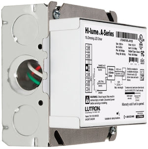 Lutron LTEA4U1UKS-AV120 Hi-lume A-Series Constant Voltage LED Dimming Driver 5-40 W, 120 V, 2-Wire Forward Phase, 12 V / 1.20 A