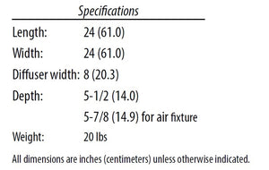 Lithonia 2AVL2 20L MDR EZ1 LP835 N100 2'x2' LED Recessed Troffer, Grid Trim, 2000 Lumens, Metal Diffuser, Round Holes, eldoDims to 1%, 3500KnLight without Lumen Management