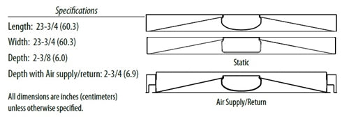 Lithonia 2BLT2 40L ADP EZ1 LP835 2'x2' Surface Mount LED Recessed Troffer, 4000 Lumens, Curved Linear Prism Diffuser, 120-277V, Dims to 1%, 82 CRI, 3500K