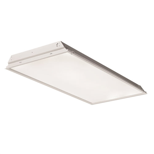 Lithonia 2TL4 40L FW A19 EZ1 LP8354000 Lumens, Flush Aluminum White Door, #19 Pattern Acrylic Lens, eldoLED Dims to 1%, 3500K Color Temperature
