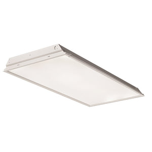 Lithonia 2TL4 48L FW A19 EZ1 LP8354800 Lumens, Flush Aluminum White Door, #19 Pattern Acrylic Lens, eldoLED Dims to 1%, 3500K Color Temperature
