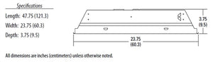 Lithonia 2TL4 48L FW A19 EZ1 LP8404800 Lumens, Flush Aluminum White Door, #19 Pattern Acrylic Lens, eldoLED Dims to 1%, 4000K Color Temperature