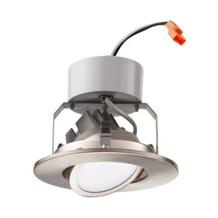 Lithonia 4G1BN LED 30K 90CRI M6 500 Lumens 4 inch LED Recessed Downlight, 8 Watts, 3000K, 90 CRI, Brushed Nickel, 50 Watt Equal, Less Medium Base Socket Adapter