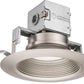 Lithonia 6JBK RD 40K 90CRI BN Round Direct-Wire Canless LED Recessed Downlight, 4000K Color Temperature, 11W, 870 Lumens, 90 CRI, Brushed Nickel