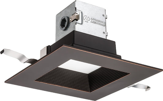 Lithonia 6JBK SQ 30K 90CRI ORB Square Direct-Wire Canless LED Recessed Downlight, 3000K Color Temperature, 11W, 770 Lumens, 90 CRI, Oil Rubbed Bronze