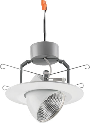 Lithonia 6iGMB LED 30K 90CRI  6 inch LED iGimbal Downlight, 12 Watts, 3000K, 750 Lumens, Matte Black, Less Medium Base Socket Adapter