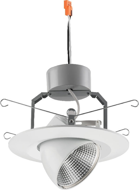 Lithonia 6iGMB LED 40K 90CRI  6 inch LED iGimbal Downlight, 12 Watts, 4000K, 770 Lumens,Matte Black, Less Medium Base Socket Adapter