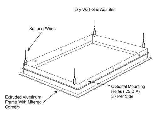 Lithonia DGA22 Drywall Frame Kit adapter for 2x2 recessed ceiling fixture