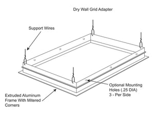 Lithonia DGA24 Drywall Grid Adapter for Recessed fixture 2 x 4