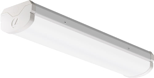 Lithonia BLWP4 30LHE ADP EZ1 LP840 4' Low Profile LED Wraparound, 3000 Lumens, Curved Ribbed Lens/ Diffuser, eldoLED Dims to 1%, 82CRI, 4000K