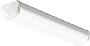 Lithonia BLWP4 40L ADPT EZ1 LP840 NLTAIR2 RES7PDT 4' LED Wraparound, 4000 Lumens, Curved Ribbed Diffusers with Trim Rings, eldoLED Dims to 1%, 82 CRI, 4000K, nLight AIR Gen 2 enabled, Occupancy Sensor