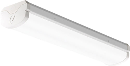 Lithonia BLWP4 40L ADPT EZ1 LP840 NLTAIR2 RES7PDT 4' LED Wraparound, 4000 Lumens, Curved Ribbed Diffusers with Trim Rings, eldoLED Dims to 1%, 82 CRI, 4000K, nLight AIR Gen 2 enabled, Occupancy Sensor