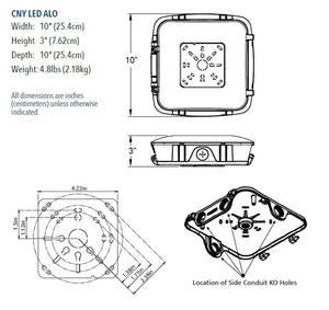 Lithonia CNY LED ALO SWW2 UVOLT PE PIR DDB M2 Adjustable Lumens and Color temperature LED Canopy, 120-277V, with Photocell Dark Bronze