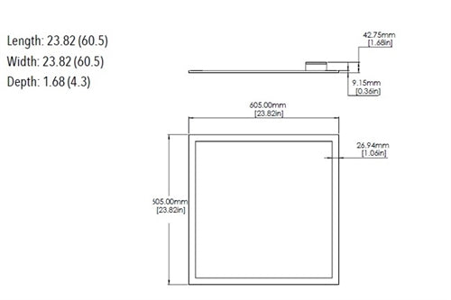 Lithonia CPX 2X2 3200LM 40K M4 30W 2'x2' LED Flat Panel 3200 Lumens, 4000K, 120-277V