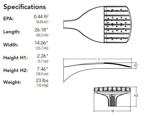 Lithonia DSX0 LED P4 30K 70CRI T3M MVOLT WBA DWHGXD 92W LED Area Light, 3000K, 70 CRI, Type III Med Dist, 120-277V, Wall Bracket Mount, Textured White