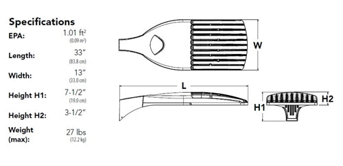 Lithonia DSX1 LED P6 40K 70CRI TFTM HVOLT SPA NLTAIR2 PIRHN DDBXD LED Area Light, P6 Forward Optics, 4000K, Forward Throw Medium Distribution, 480V, Square Pole Mounting, High/Low Motion/ Ambient Sensor, Dark Bronze