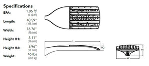 Lithonia DSX2 LED P7 40K 70CRI T3M MVOLT SPA NLTAIR2 PIRHN DDBXD LED Area Light P7 Forward Optics, 4000K, Type III Short Distribution, 120-277V, Square Pole Mounting, nLight AIR Generation 2, Network High/Low Motion/Ambient Sensor, Dark Bronze