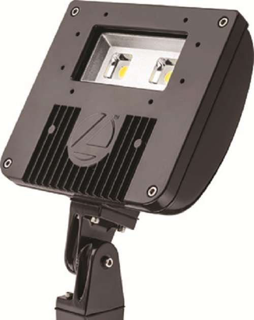 Lithonia DSXF1 LED P1 30K MSP 120 THK DDBXD 21W D-Series Size 1 LED Floodlight, P1 Performance Package, 3000K Color Temperature, Medium Spot Distribution, 120V, Knuckle With 1/2" NPS Threaded Pipe, Dark Bronze Finish