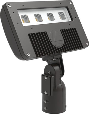 Lithonia DSXF2 LED P1 40K 70CRI WFL 480 THK DDBXD 54W D-Series Size 2 LED Floodlight, P1 Performance Package, 4000K Color Temperature, Wide Flood Distribution, 480V, Knuckle With 1/2" NPS Threaded Pipe, Dark Bronze Finish