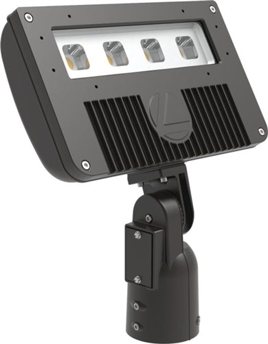 Lithonia DSXF2 LED P1 40K 70CRI WFL 480 THK DDBXD 54W D-Series Size 2 LED Floodlight, P1 Performance Package, 4000K Color Temperature, Wide Flood Distribution, 480V, Knuckle With 1/2" NPS Threaded Pipe, Dark Bronze Finish