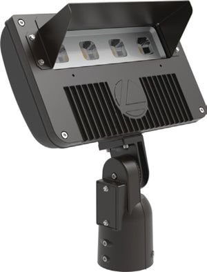 Lithonia DSXF2 LED P1 40K 70CRI WFL MVOLT UBV IS PE DDBXD 52W D-Series Size 2 LED Floodlight, P1 Performance Package, 4000K, Wide Flood Distribution, 120-277V, Upper/Bottom Visor, Integral Slipfitter, Photocontrol, Dark Bronze