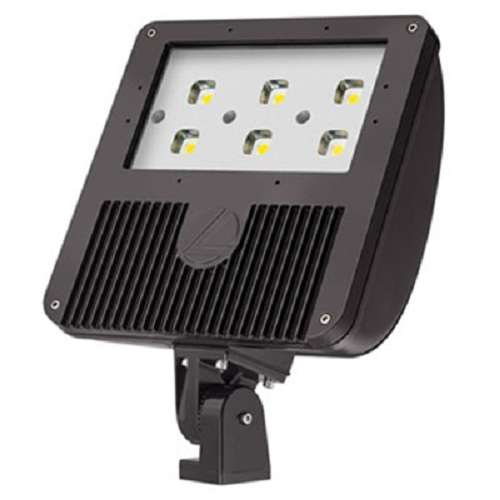 Lithonia DSXF3 LED 6 P2 40K MSP 480 THK DWHXD 183W D-Series Size 3 LED Floodlight, P2 Performance Package, Medium Spot Distribution, 480V, Knuckle With 3/4" NPT Threaded Pipe, White Finish