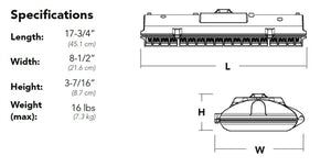 Lithonia DSXPG LED 30C 700 30K T5M MVOLT SRM DDBXD Outdoor LED Canopy, 30 LEDs, 700mA, 3000K, Type V Medium Distribution, 120-277V, Surface Mount, Dark Bronze