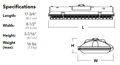 Lithonia DSXSC LED 10C 1000 40K T5M MVOLT SRM PIRH3FC3V DNAXD 37W LED Surface Canopy, 10 LEDs, 1000mA, 4000K, Type V Medium Distribution, 120-277V, Surface Mount, Motion/Ambient Sensor for 15-30' Mounting Heights, Natural Aluminum