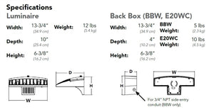 Lithonia DSXW1 LED P2 40K 70CRI T3M MVOLT SRM DDBXD Wall Light LED, 2200 Lumens, 4000K, 70 CRI, Type 3 Medium Distribution, 120-277V, Surface Mounting Bracket, Bronze