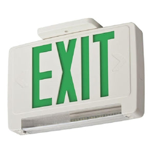 Lithonia ECBG LED M6 LED Exit Sign White Thermoplastic Single Face Green Letters Battery Backup
