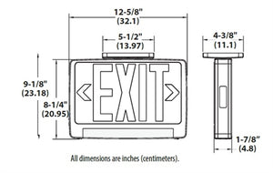 Lithonia ECBR LED M6 LED Exit Sign White Thermoplastic Single Face Red Letters Battery Backup